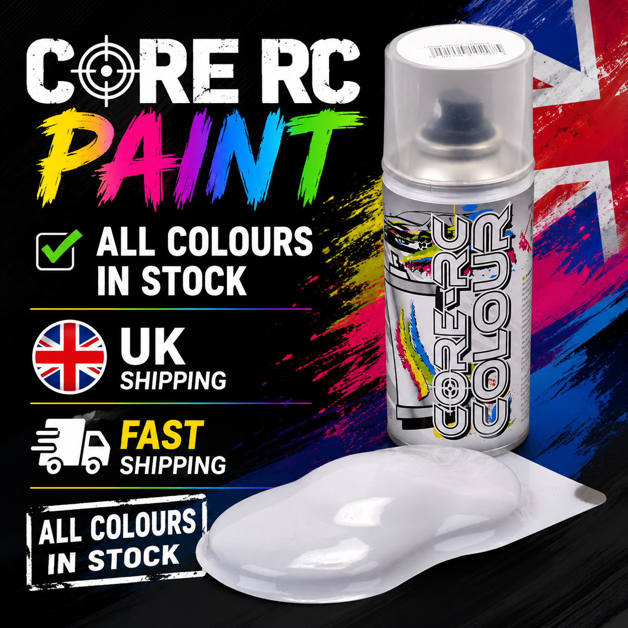 Core RC paint - all colours in stock, UK shipping and fast shipping