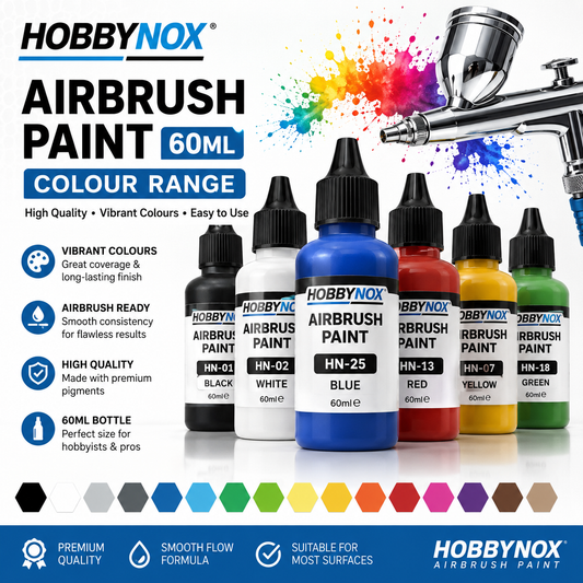 Hobbynox Airbrush Paint 60ml - Colour Range